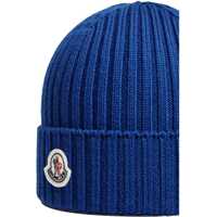 Caciuli pentru Baieti - Caciuli Moncler Logo Beanie Hat BLUE Baieti (BM 19751305) - B-mall.ro