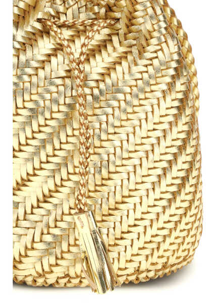 Genti de mana DRAGON DIFFUSION Pompom Double Jumps Bucket Bag GOLD Femei (BM 19751405) 4