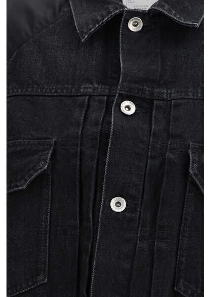 Jachete Sacai Denim x nylon twill Jacket BLACK Femei (BM 19751423) 3