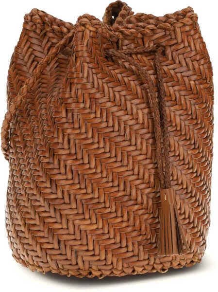 Genti de mana DRAGON DIFFUSION Pompom Double Jumps Bucket Bag TAN Femei (BM 19751498) 2