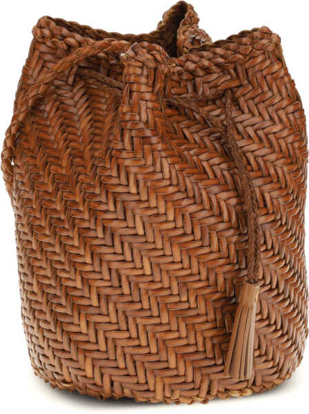 Genti de mana DRAGON DIFFUSION Pompom Double Jumps Bucket Bag TAN Femei (BM 19751498) 3