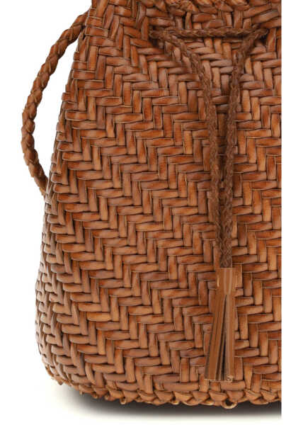 Genti de mana DRAGON DIFFUSION Pompom Double Jumps Bucket Bag TAN Femei (BM 19751498) 4