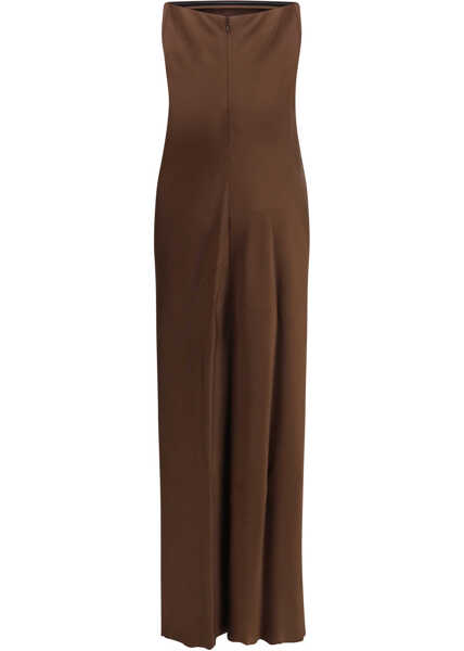 Rochii forteforte Envers satin Column Dress CHOCOLAT Femei (BM 19751534) 2