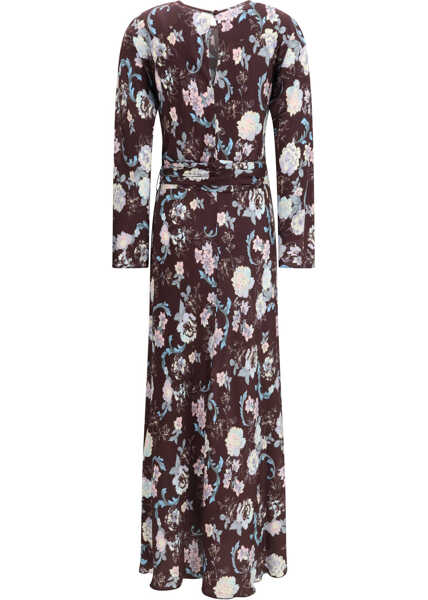 Rochii forteforte Jacquard Dress with a Peonia My Love pattern CHOCOLAT Femei (BM 19751546) 2