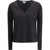 James Perse Deep V-neck long sleeve T-shirt BLACK