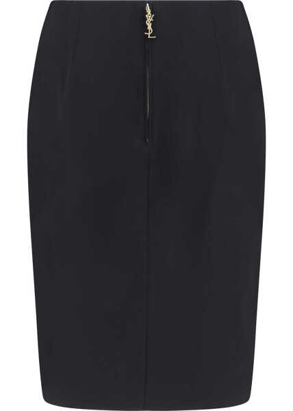 Fuste Saint Laurent Satin Pencil Skirt BLACK Femei (BM 19751576) 2