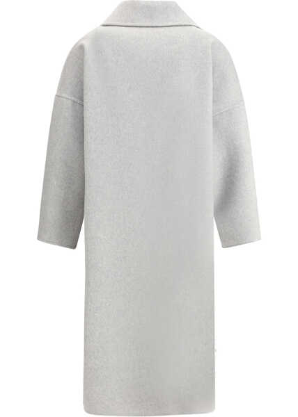 Paltoane AFTERCOAT Double-breasted long Coat GRIGIO CHIARO MELANGE Femei (BM 19751591) 2