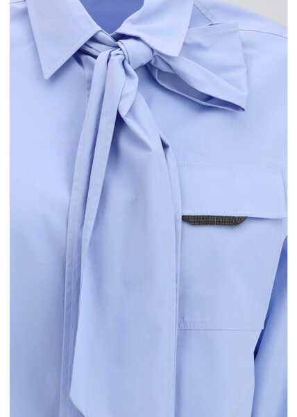 Camasi casual Brunello Cucinelli Cotton Shirt CELESTE Femei (BM 19751621) 3