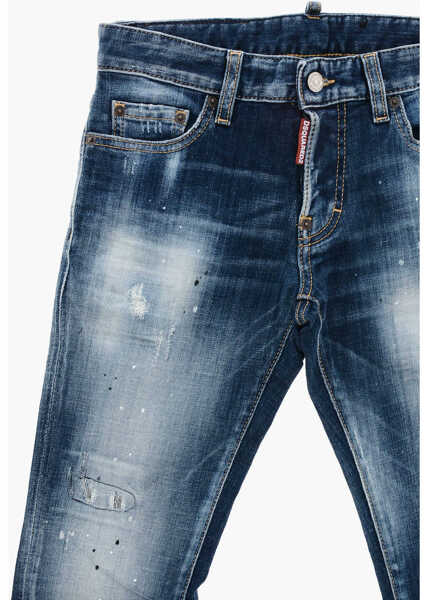 Blugi skinny DSQUARED2 Skinny Fit Delav Denims 11Cm Blue Fete (BM 19751756) 2