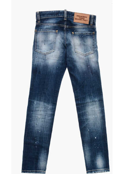 Blugi skinny DSQUARED2 Skinny Fit Delav Denims 11Cm Blue Fete (BM 19751756) 3