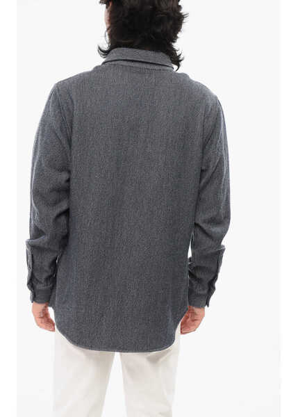 Camasi casual GODS TRUE CASHMERE Denim-Effect Cashmere-Blend Shirt Blue Barbati (BM 19751759) 2