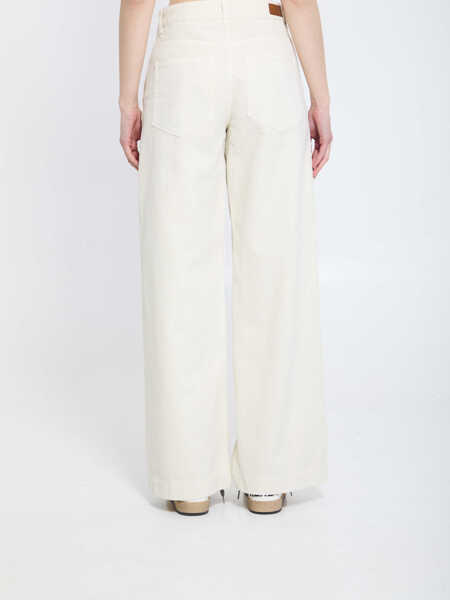 Pantaloni casual Moncler Cotton Pants With Leather Logo. BEIGE Femei (BM 19751825) 3