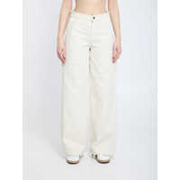 Pantaloni casual Cotton Pants With Leather Logo. Femei