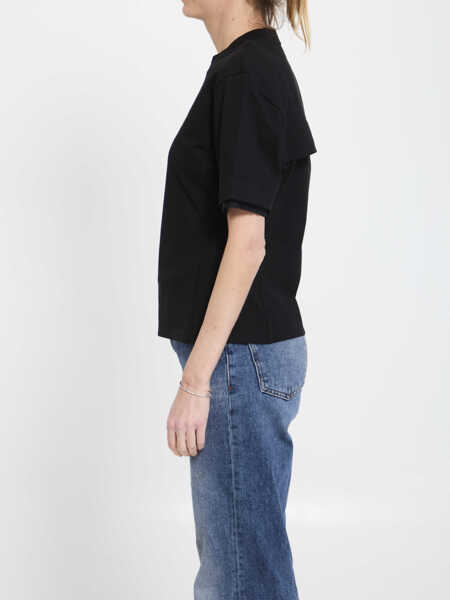 Tricouri Moncler Grenoble Stretch Cotton T-Shirt BLACK Femei (BM 19751843) 2