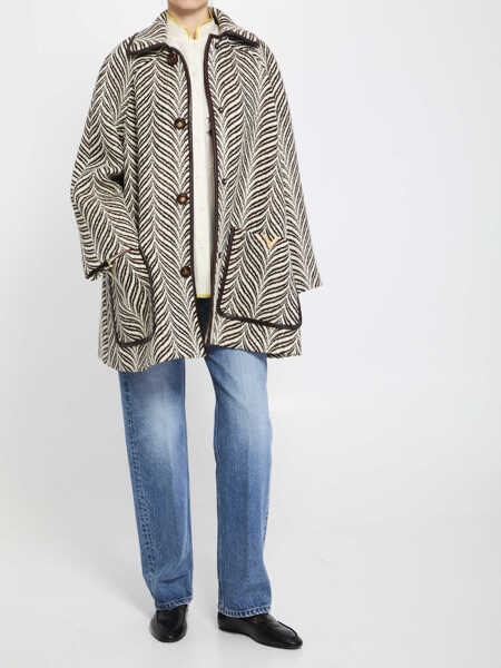 Paltoane Valentino Garavani Animalier Peacoat WHITE Femei (BM 19751858) 5