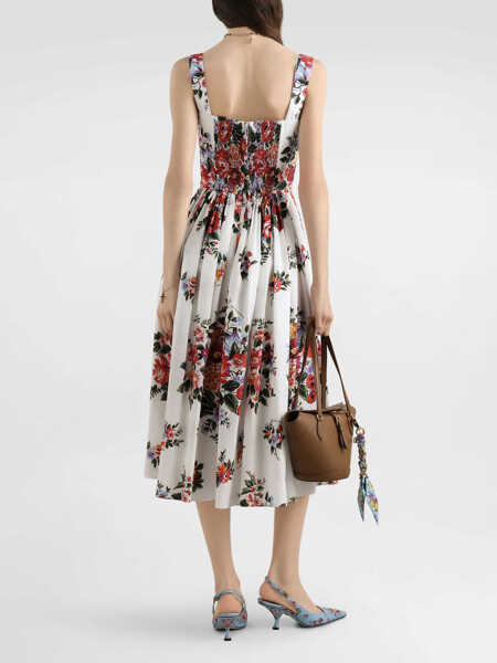 Rochii elegante Dolce & Gabbana Floral Print Bustier Midi Dress WHITE Femei (BM 19751924) 2