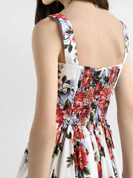Rochii elegante Dolce & Gabbana Floral Print Bustier Midi Dress WHITE Femei (BM 19751924) 3