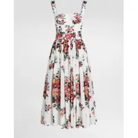 Rochii Dolce & Gabbana Dama - Rochii elegante Dolce & Gabbana Floral Print Bustier Midi Dress WHITE Femei (BM 19751924) - B-mall.ro