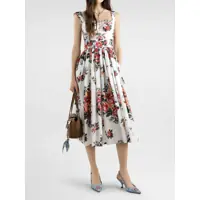 Rochii elegante Floral Print Bustier Midi Dress Femei