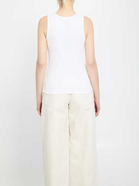 Bluze Dolce & Gabbana Ribbed Tank Top With Dg WHITE Femei (BM 19751927) 4