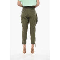 Pantaloni casual Dama pagina 17 - Pantaloni casual DSQUARED2 Stretch Cotton Cargo Pants With Lace-Up Detail Green Femei (BM 19752053) - B-mall.ro