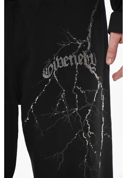 Pantaloni de trening Givenchy Brushed Cotton Joggers Sotrm With Crystals Black Barbati (BM 19752056) 3