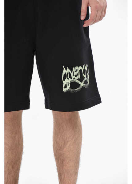 Pantaloni scurti Givenchy Brushed Cotton Shorts Graffiti With Print Black Barbati (BM 19752065) 3