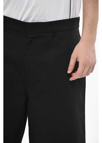 Pantaloni scurti Givenchy Cotton-Blend Chino Shorts With Belt Loops Black Barbati (BM 19752068) 3