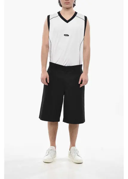 Pantaloni scurti Givenchy Cotton-Blend Chino Shorts With Belt Loops Black Barbati (BM 19752068) 4