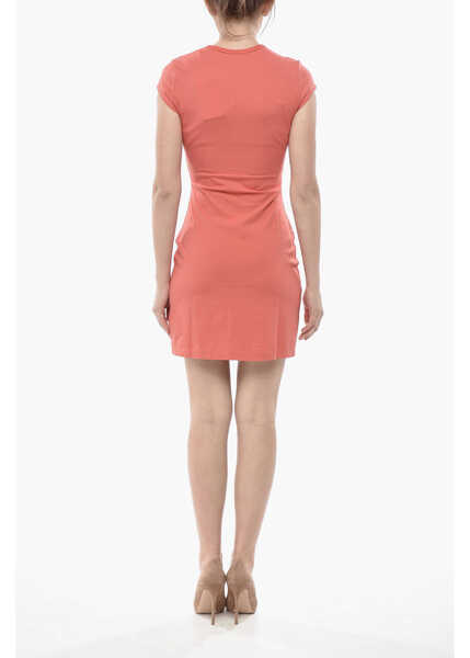 Tricouri Diesel Cotton T-Shirt Dress D-Angiel With Logo Cut-Out Orange Femei (BM 19752080) 2