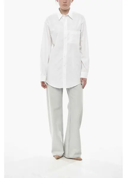 Camasi casual Maison Margiela Mm4 Poplin Shirt With Pocket White Femei (BM 19752083) 4