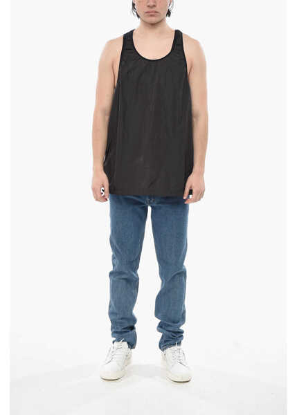 Tricouri DSQUARED2 Set Of 2 Solid-Color Nylon And Cotton Tops Black Barbati (BM 19752089) 4