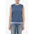 Marni Pinstriped Virgin-Wool Top With Back Zip Blue