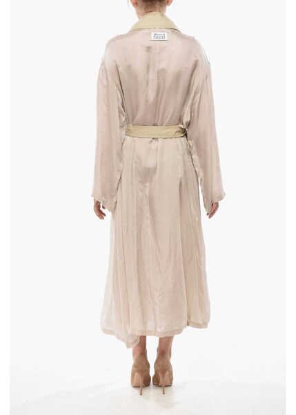 Trenciuri Maison Margiela Mm0 Mesh Trench With Gabardine Details Beige Femei (BM 19752104) 2