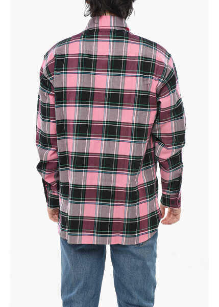 Camasi casual Givenchy Cotton-Blend Shirt With Plaid Check Pattern Pink Barbati (BM 19752107) 2