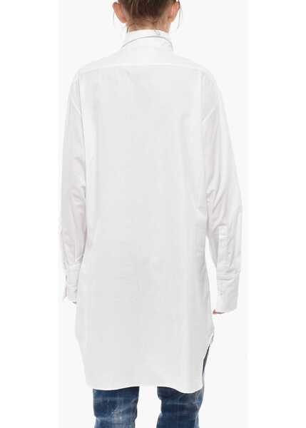 Camasi casual Givenchy Poplin Shirt Orchid With Print White Femei (BM 19752116) 2