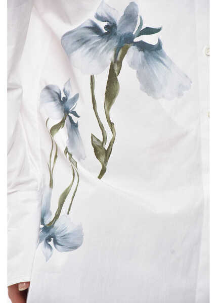 Camasi casual Givenchy Poplin Shirt Orchid With Print White Femei (BM 19752116) 3