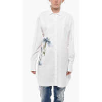 Camasi casual Poplin Shirt Orchid With Print Femei