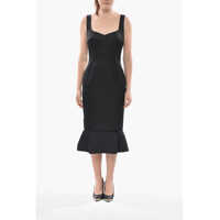 Rochii lungi Satin Sheath Dress With Ruffled Hem Femei