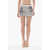 Palm Angels Knit Shorts Blurred Palm With Elastic Waist Black & White