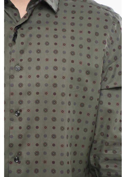 Camasi casual CORNELIANI Cc Collection Patterned Cotton Shirt Green Barbati (BM 19752128) 3