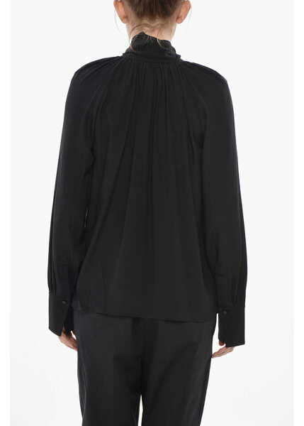 Bluze Givenchy Silk Tie-Neck Blouse Black Femei (BM 19752131) 2