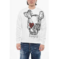 Hanorace Brushed Cotton Crew Neck Sweatshirt With Contrast Print Barbati