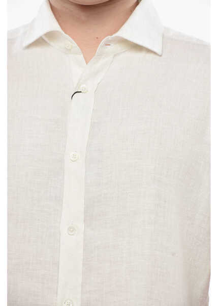 Camasi casual CORNELIANI Linen Shirt With French Collar White Barbati (BM 19752146) 3