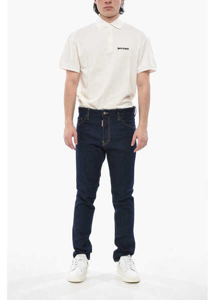 Blugi slim fit DSQUARED2 Jeans Straight-Leg Cool Guy With Exposed Seams 17Cm Blue Barbati (BM 19752149) 4