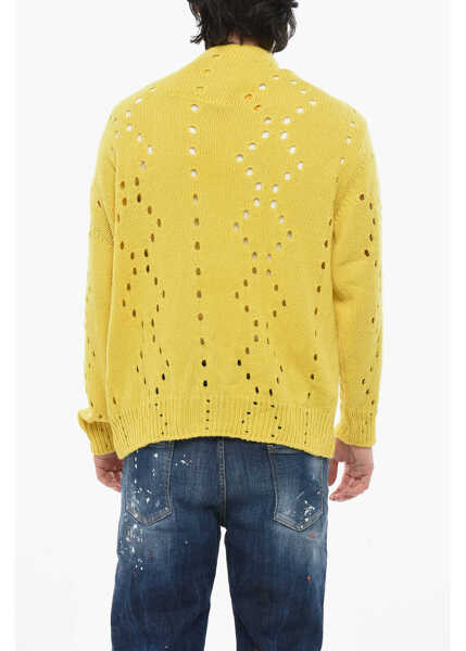 Cardigane Givenchy Alpaca-Blend Cardigan With Openwork Design Yellow Barbati (BM 19752152) 2