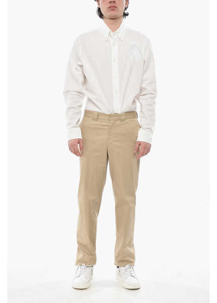 Camasi casual Givenchy Textured Cotton Button-Down Shirt White Barbati (BM 19752155) 4