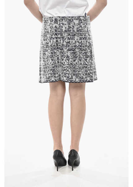 Fuste scurte Givenchy Tweed Mini Skirt With Back Zip Black & White Femei (BM 19752158) 2