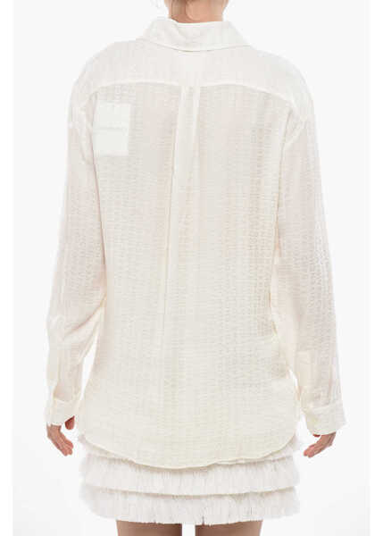 Camasi casual Givenchy Silk Shirt With Monogram Jacquard Motif White Femei (BM 19752161) 2