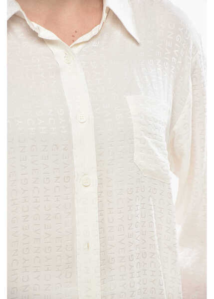 Camasi casual Givenchy Silk Shirt With Monogram Jacquard Motif White Femei (BM 19752161) 3